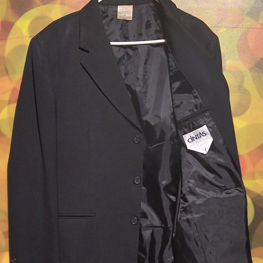 CITAS MENS 3 BUTTON BLACK BLAZER
